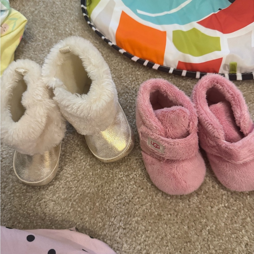 UGG Pink and White Baby Booties